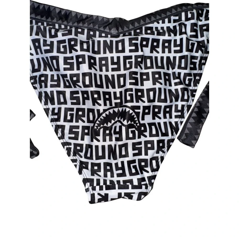 Sprayground Limited Edition Black &‎ White Bikini Set XL Bottom Large Top Sexy